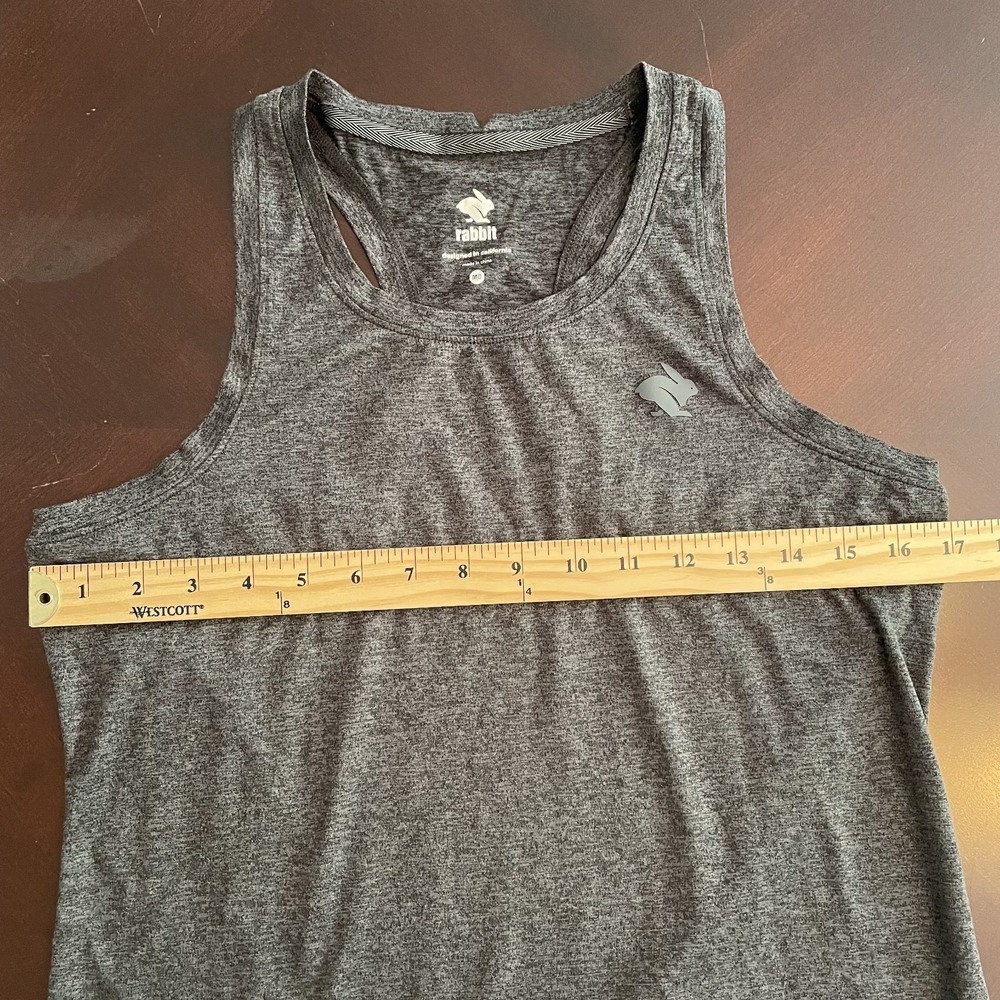Rabbit Running Womens Racerback Tank Top Heather Gray Size M Stretch Active Gym - Picture 8 of 9